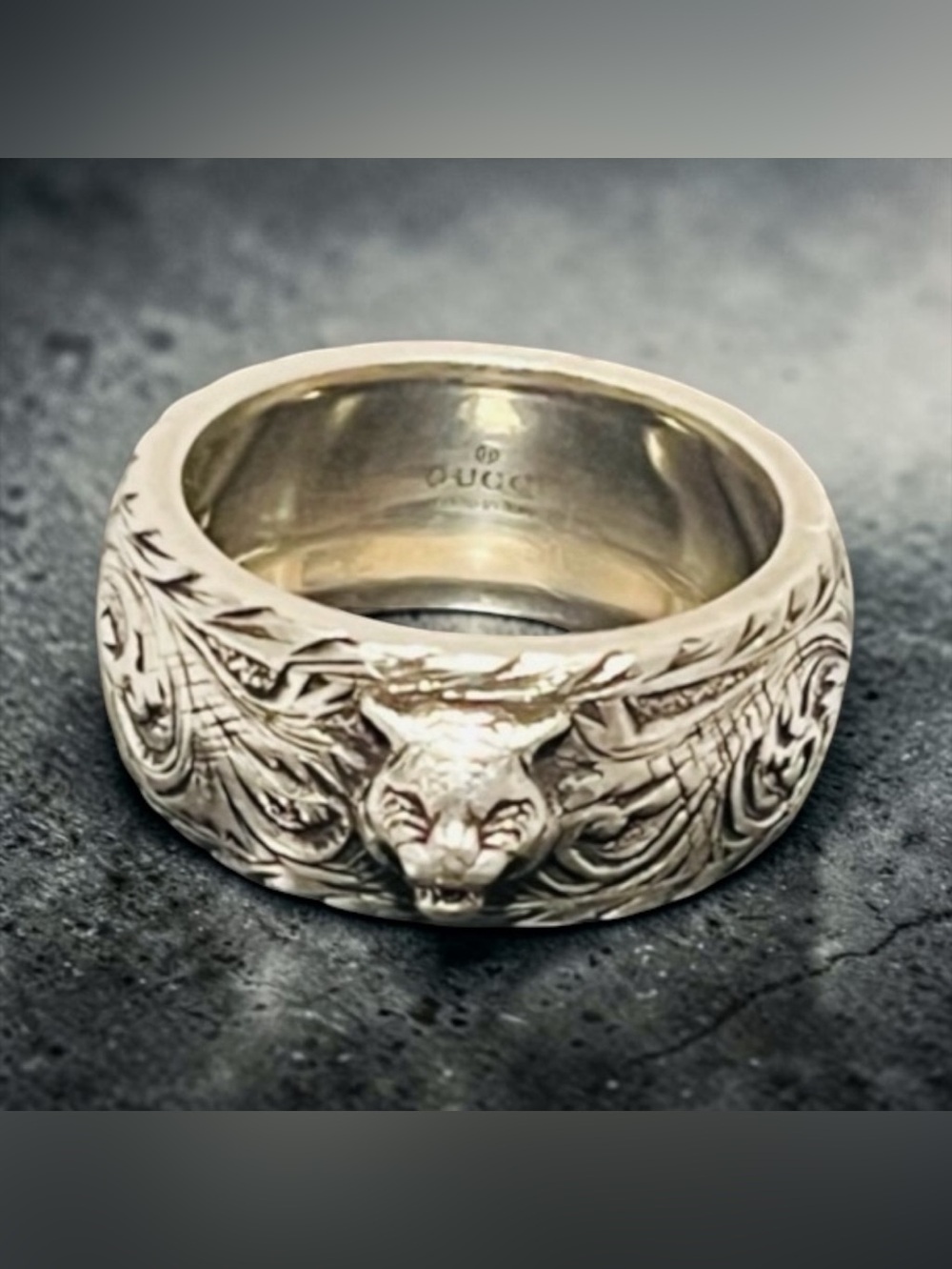 Gucci Feline Silver 925 Ring - Picture 2 of 11